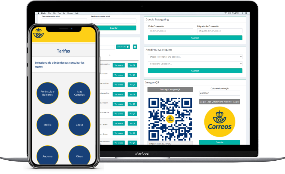 QR y etiquetas NFC Correos